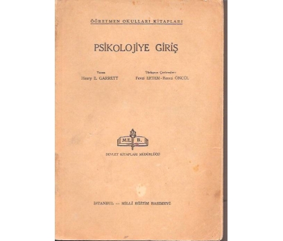İLKSAHAF&PSİKOLOJİYE GİRİŞ-HENRY E. GARRETT-1966