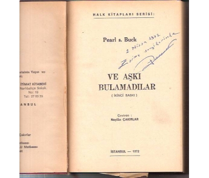 VE AŞKI BULAMADILAR-PEARL S.BUCK-1972