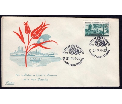 CUMH.FDC 1956 VII. BAHAR VE ÇİÇEK BAYR-KAMER(MA-2)