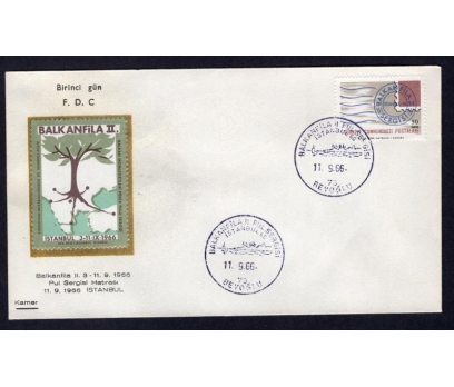 CUMH.FDC 1966 BALKANFİLA II. PUL SERG -KAMER(MA-2)