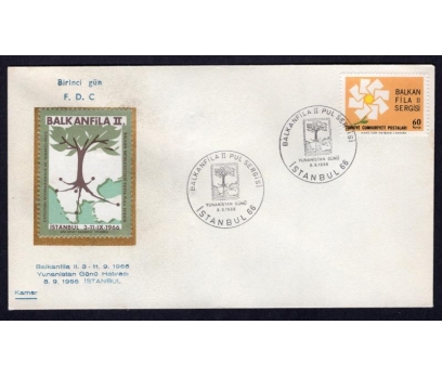 CUMH.FDC 1966 BALKANFİLA II. PUL SERG -KAMER(MA-2)