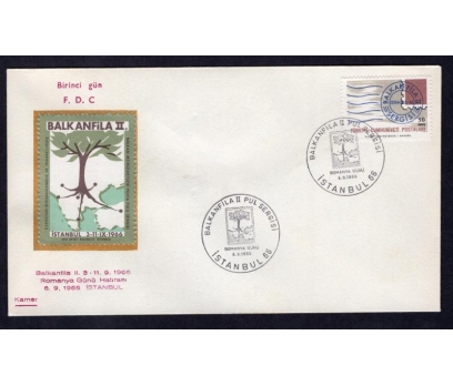 CUMH.FDC 1966 BALKANFİLA II. PUL SERG -KAMER(MA-2)