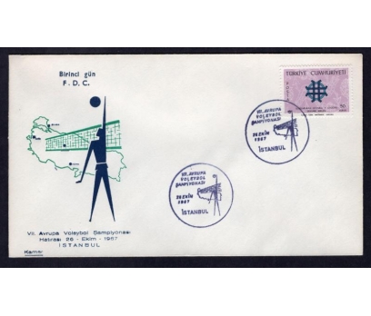 CUMH.FDC 1967 VII. AVRUPA VOLEYBOL ŞAM-KAMER(MA-2)