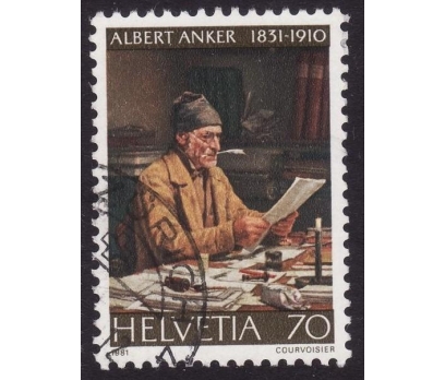 İSVİÇRE 1981 DAMGALI ALBERT ANKER'İN DOĞUMUNUN 150