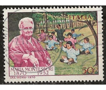 İTALYA 1970 DAMGALI MARİA MONTESSORİ?NİN DOĞUMUNUN