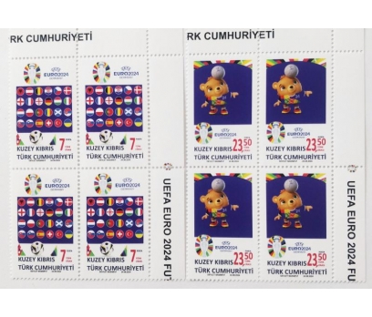 K.K.T.C. 2024 EURO 2024 DÖRTLÜ BL TAM SERİ  (MNH)