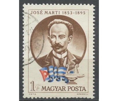 MACARİSTAN 1973 DAMGALI JOSE MARTİ?NİN  DOĞUMUNUN