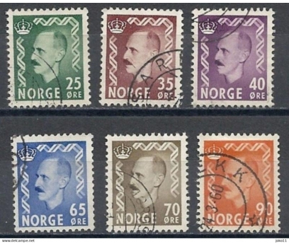 NORVEÇ 1955-56 DAMGALI KRAL HAAKON VII SÜREKLİ SER